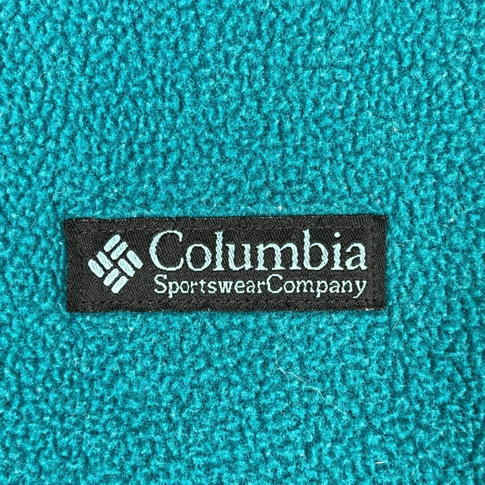 Vintage 90s Columbia Fleece Vest Women L Full Zip Mock Neck Outdoor Hiking Layer
